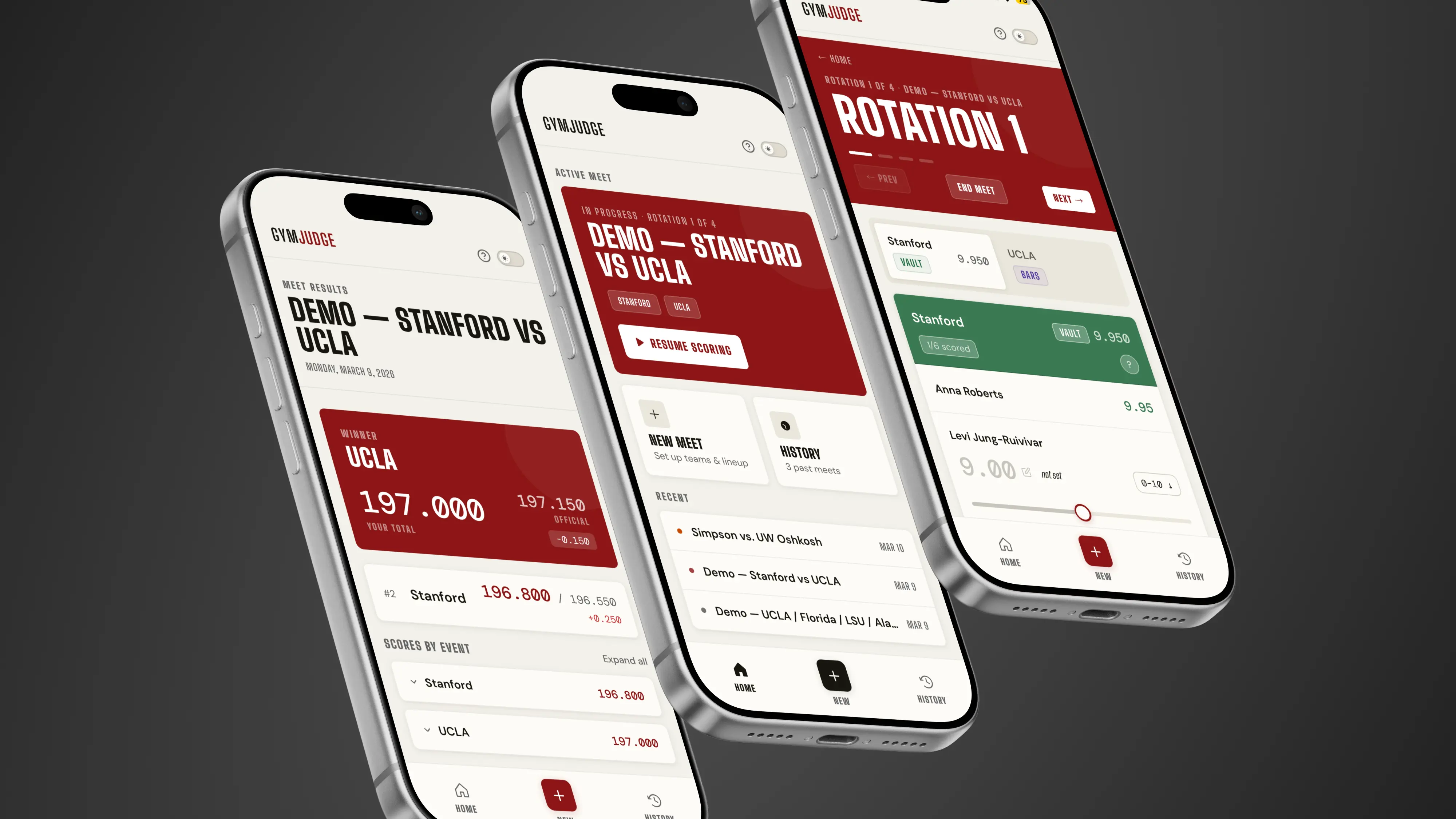 GymJudge: Scoring and results screens