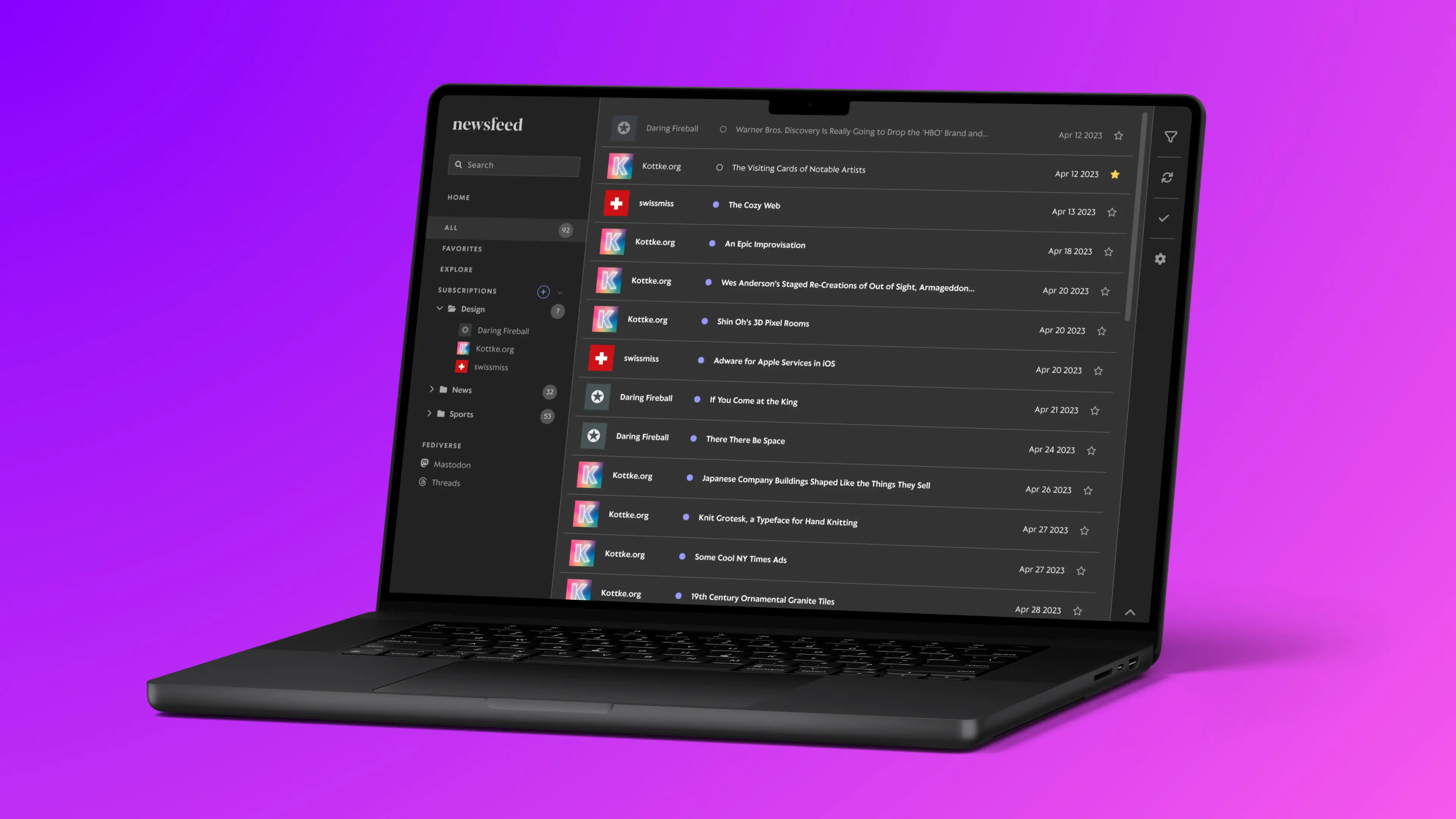 newsfeed: All feeds in dark mode