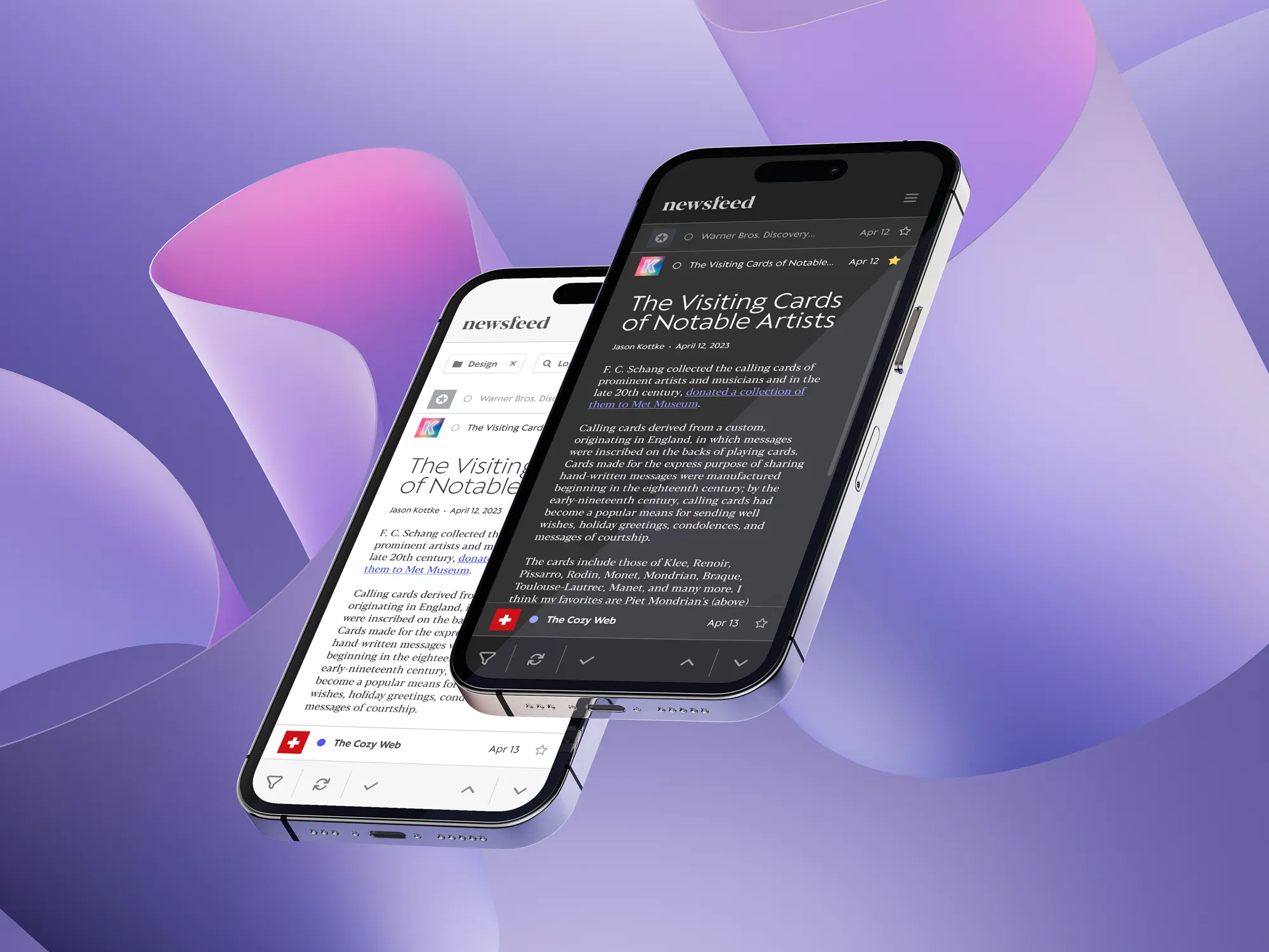 newsfeed: iPhone mockups